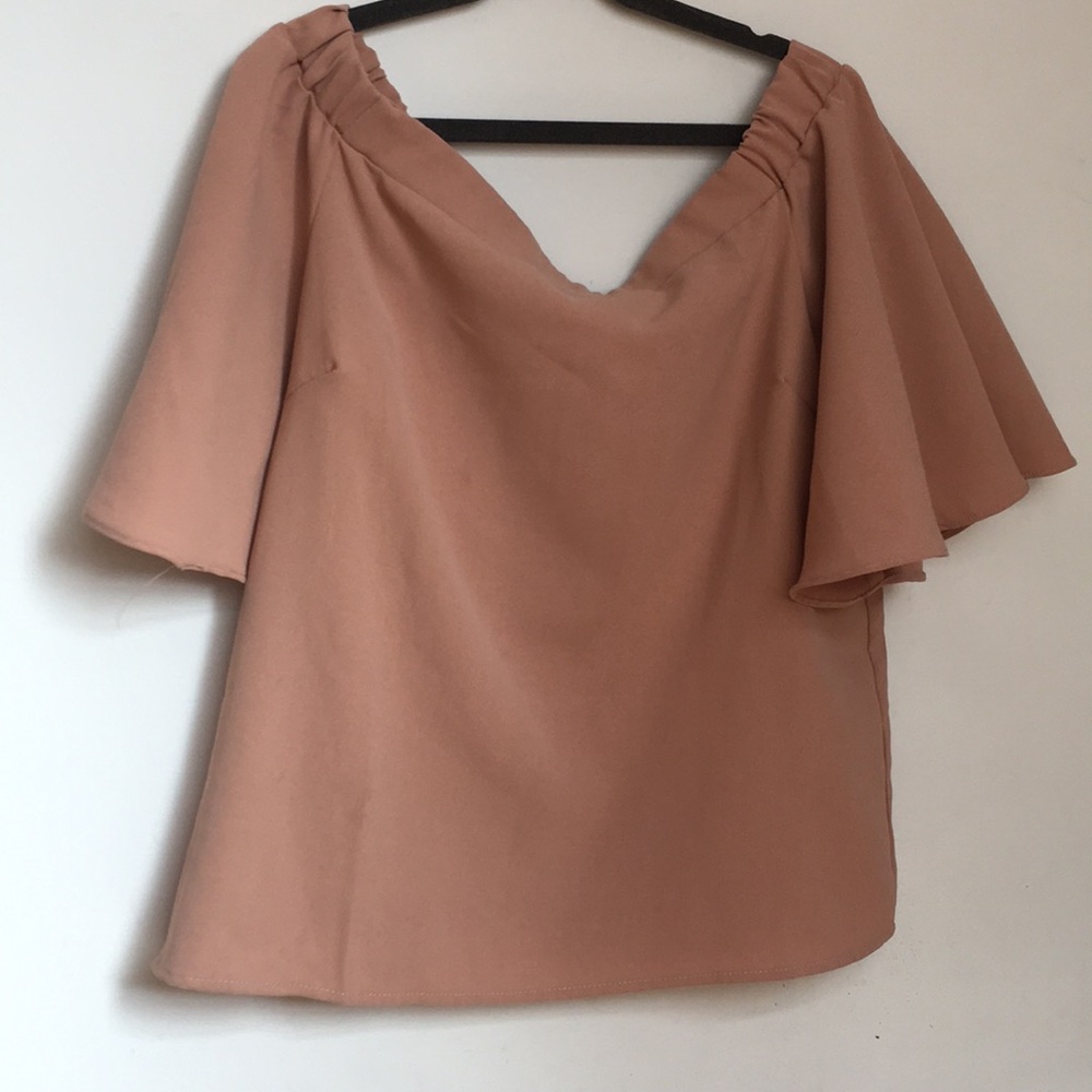 Do + Be off the shoulder peach blouse